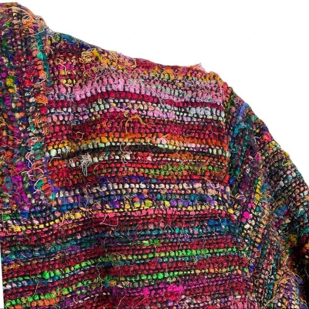 THE TERRITORY AHEAD Multi Colored Silk Jacket lightly worn sz M! - Picture 4 of 12
